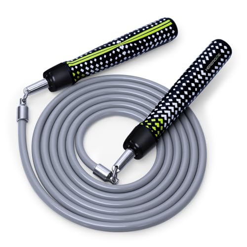 Hererope Gewichtetes Springseil für Damen und Herren, 0,5 kg, mit Kugellager, rutschfester Griff, langlebiges Stahlseil, schweres Springseil für Fitness, hochintensives Krafttraining, Crossfit von WILLGOO