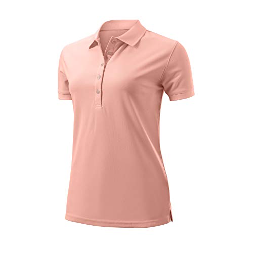 WILSON Damen Authentic Polo T-Shirt, Rosa, XL von Wilson