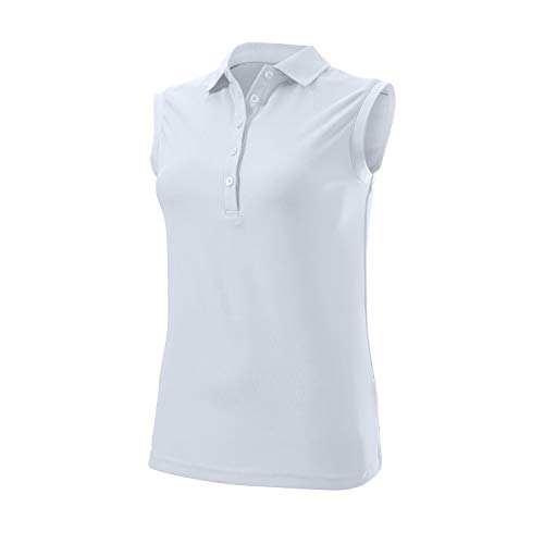 Wilson Damen Sleeveless Polo T-Shirt, Weiß, LG von Wilson