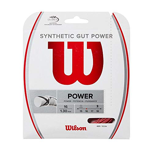 Wilson Tennissaite Synthetic Gut Power, Durchmesser: 1,30 mm, rot, WR830130216 von Wilson