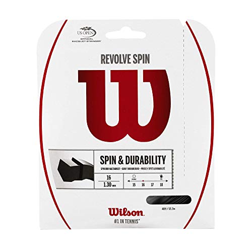 Wilson Unisex Tennissaite Revolve Spin, schwarz, 12,2 Meter, 1,30 mm, WRZ957000 von Wilson