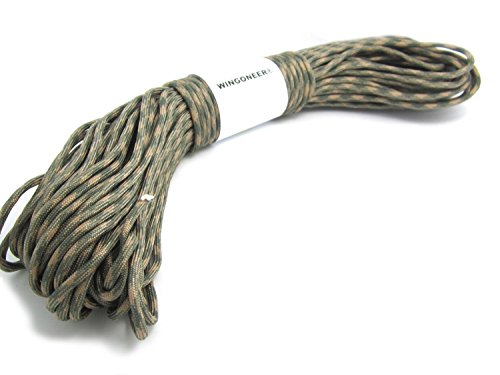 WINGONEER Fallschirmschnur Paracord, mit 7 Strängen, 550 lbs, 100 ft - beige + dunkelgrau von WINGONEER