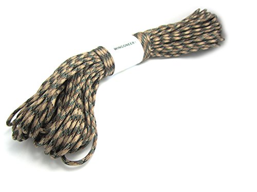 WINGONEER Fallschirmschnur Paracord, mit 7 Strängen, 550 lbs, 100 ft - dunkelgrün camo von WINGONEER