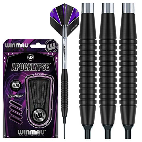 WINMAU Apocalypse 20 Gram Brass Softip Dartpfeile Set mit Flights und Schäfte von WINMAU