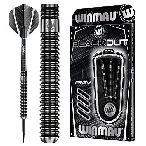 WINMAU Blackout 21 Gramm Profi Stahlspitze Wolfram Dartpfeile mit Flüge und Stiele (Wellen) von WINMAU