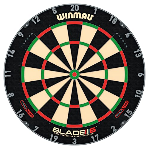 WINMAU Blade 6 Triple Core Carbon Professional Bristle Dartboard, DWIN600TC-6, Klinge 6 Triple Core von WINMAU