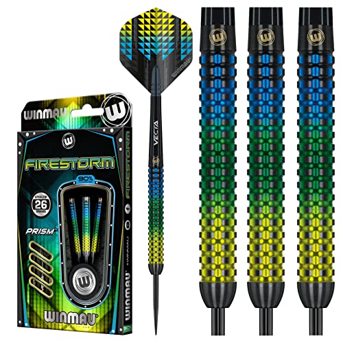 WINMAU Firestorm 26 Gramm Profi Wolfram Steeltip Dartpfeile Set mit Flights und Schäfte von WINMAU