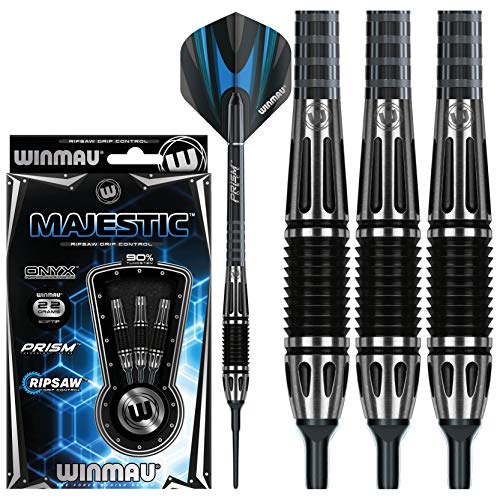 WINMAU Majestic 20g Fassgewicht, 22g Gesamtgewicht Profi Wolfram Softip Dartpfeile mit Flights und Schäfte von WINMAU