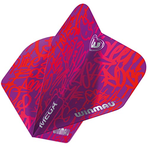 WINMAU Mega Standard Purple Extra Thick Dart Flights - 1 Satz pro Packung (Insgesamt 3 Flüge) von WINMAU