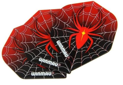 WINMAU Mega Standard Rote Spinne Dart Flüge - 1 Satz pro Packung (insgesamt 3 Flüge) von WINMAU