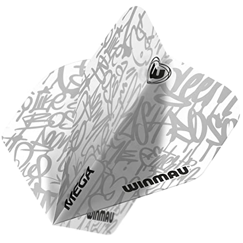 WINMAU Mega Standard White Extra Thick Dart Flights - 1 Satz pro Packung (Insgesamt 3 Flüge) von WINMAU