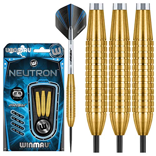 WINMAU Neutron 24 Gram Brass Dartpfeile Set mit Flights und Schäfte von WINMAU