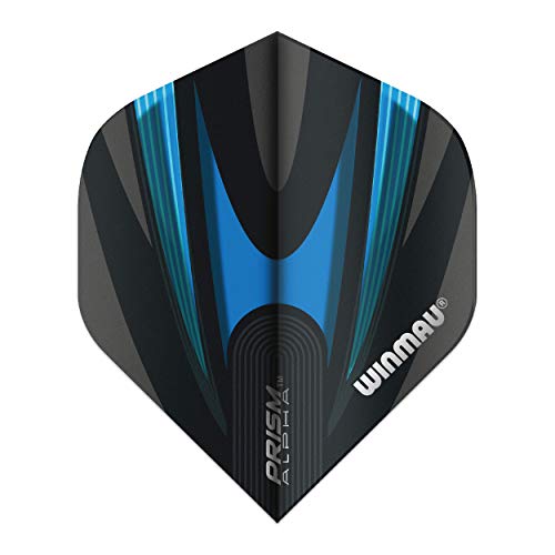 WINMAU Prism Alpha Black & Blue Extra Dicke Dart Flights - 1 Sätze pro Packung (3 Flights insgesamt) von WINMAU