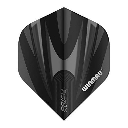 WINMAU Prism Alpha Black & Grey Extra Dicke Dart Flights - 1 Sätze pro Packung (3 Flights insgesamt) von WINMAU