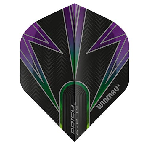 WINMAU Prism Alpha Black & Purple Extra Dicke Dart Flights - 1 Sätze pro Packung (3 Flights insgesamt) von WINMAU