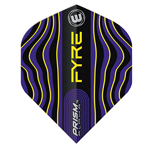 WINMAU Prism Alpha Fyre Schwarz, Blau und Gelb Dart-Flüge - 1 Satz pro Packung (insgesamt 3 Flüge) von WINMAU