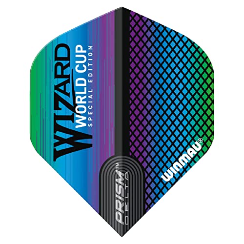 WINMAU Prism Delta Wizard Regenbogen Dart-Flüge - 1 Satz pro Packung (insgesamt 3 Flüge) von WINMAU