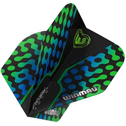 WINMAU Prism Zeta Black, Green & Blue Extra Thick Dart Flights - 1 Set per Pack (3 Flights in total) von WINMAU