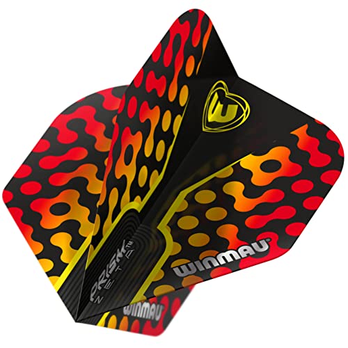 WINMAU Prism Zeta Black, Yellow & Red Extra Thick Dart Flights - 1 Set per Pack (3 Flights in total) von WINMAU