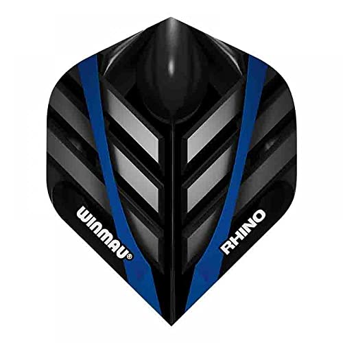 WINMAU Rhino Extra Thick Black, Grey & Blue - 1 Sätze pro Packung (3 Flights insgesamt) von WINMAU