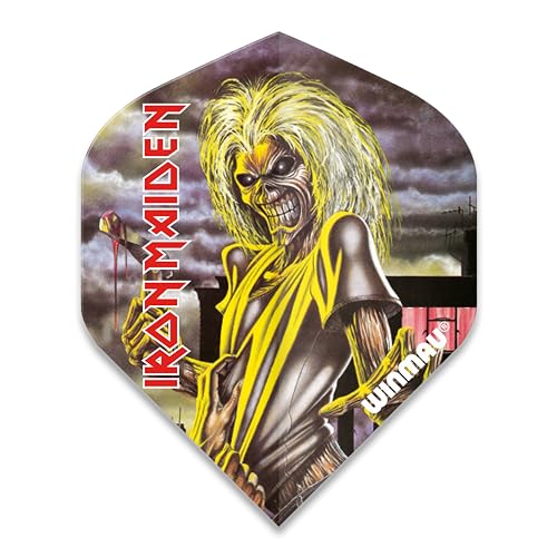 WINMAU Rock Legends Iron Maiden Killers Rhino Extra Thick Dart Flights - 1 Satz pro Packung (Insgesamt 3 Flüge) von WINMAU