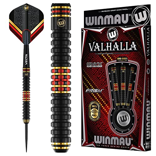 WINMAU Valhalla 26 Gramm Profi Stahlspitze Wolfram Dartpfeile mit Flüge und Stiele (Wellen) von WINMAU