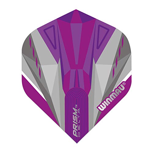 WNMAU Prism Delta Purple & White Extra Dicke Dart Flights - 1 Sätze pro Packung (3 Flights insgesamt) von WINMAU