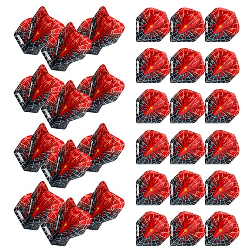 Winmau Mega Standard Red Spider Dart-Flights, 10 Sets pro Packung (insgesamt 30 Dart-Flights) von WINMAU