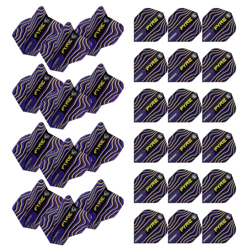 Winmau Prism Alpha Fyre Dart-Flights, Schwarz, Blau und Gelb, 10 Sets pro Packung (insgesamt 30 Dart-Flights) von WINMAU
