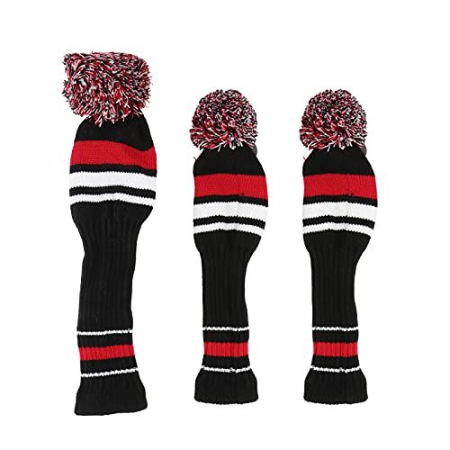 WINOMO 3 Stück Golf Schlägerkopfhüllen Headcover für Driver Strickte von WINOMO