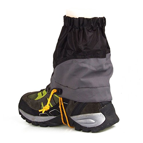 WINOMO Wandern Gaiters wasserdichte Outdoor Walking Klettern Schnee Legging Gaiter Knöchel Walking Gaiters Wandern (Schwarz) von WINOMO