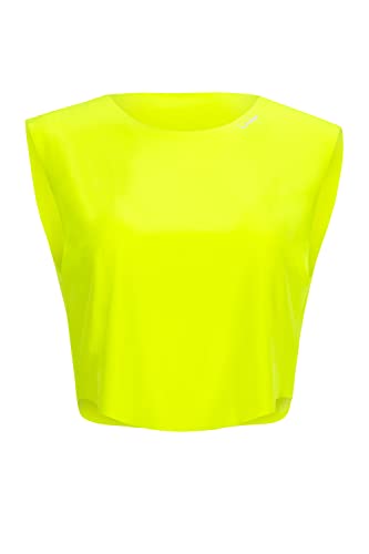 Winshape Damen Functional Light Cropped Top Aet115, All-fit Style T-Shirt, Neon-gelb, S EU von WINSHAPE