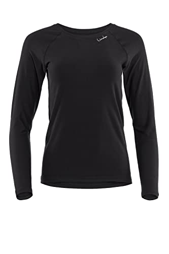 WINSHAPE Damen Light And Soft Long Sleeve Top Aet118ls Yoga-Shirt, Schwarz, XXL EU von WINSHAPE