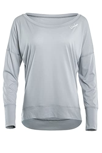 WINSHAPE Mcs002-Langarm-T-Shirt für Damen, Yoga-T-Shirt, Grau, XS von WINSHAPE
