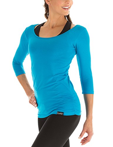 WINSHAPE Damen Ws4 3/4-arm Shirt, Türkis, L EU von WINSHAPE