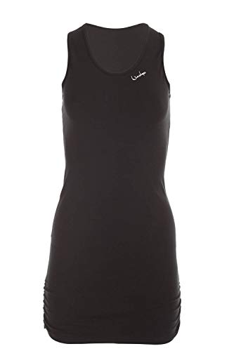 Winshape Damen Fitness Freizeit Longtop WTR15 mit seitlicher Raffung, Slim Style, schwarz, M von WINSHAPE