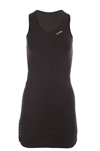 Winshape Damen Fitness Freizeit Longtop WTR15 mit seitlicher Raffung, Slim Style, schwarz, S von WINSHAPE