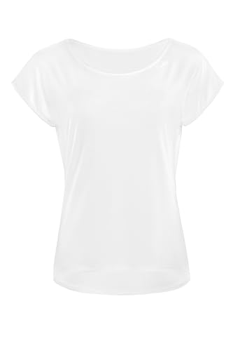 Winshape Damen Seidig Weiches Bambus-Kurzarmshirt Bamt002 Mit Abgerundetem Saum T-Shirt, Weiß, XS EU von WINSHAPE