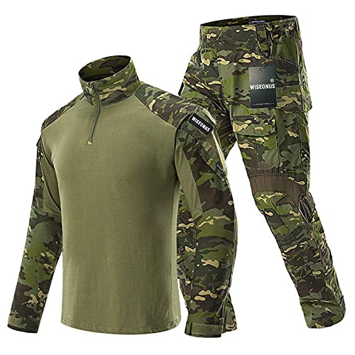 WISEONUS Airsoft Paintball Tarnanzug Tactical Shirt und Airsoft Hose Jagdbekleidung Herren Taktische Schießen BDU Softair Uniform Set von WISEONUS