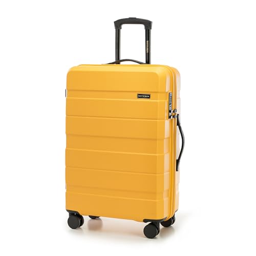 WITTCHEN COMODO Line Mittelgroßer Koffer Reisekoffer Hartgepäck aus ABS TSA Schloss Größe M Gelb von WITTCHEN