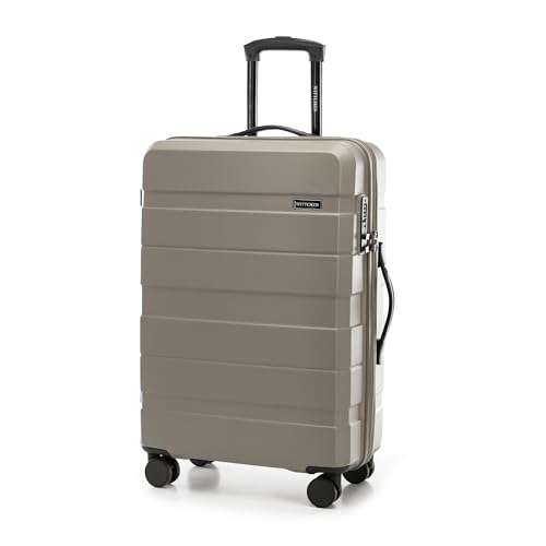 WITTCHEN COMODO Line Mittelgroßer Koffer Reisekoffer Hartgepäck aus ABS TSA Schloss Größe M Gold von WITTCHEN