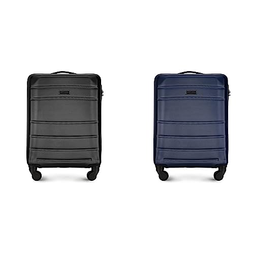 WITTCHEN Handgepäck Trolley Koffer Reisekoffer aus ABS Hartschalen Schwarz 56-3A-651-10 & Handgepäck Trolley Koffer Reisekoffer aus ABS Hartschalen Trolley Dunkelblau 56-3A-651-90 von WITTCHEN