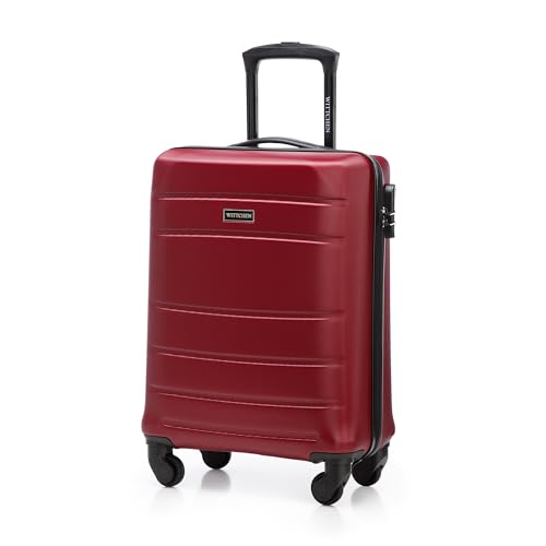 WITTCHEN Handgepäck Trolley Koffer Reisekoffer aus ABS Hartschalen Trolley 4 Rollen Kombinationsschloss Rot 56-3A-651-35 von WITTCHEN