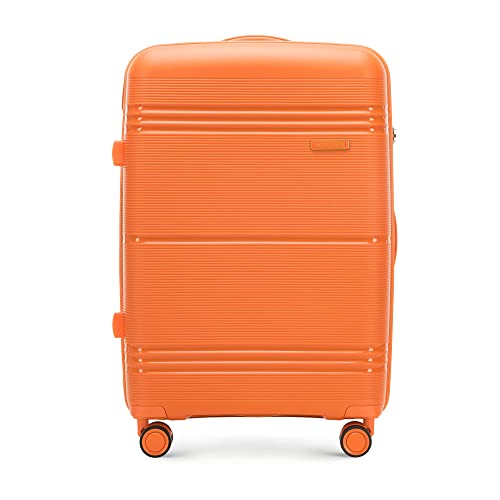 WITTCHEN Mittelgroßer Koffer aus leicht Polypropylen Einfarbigem TSA Teleskopgriff Größe M 65L Orange von WITTCHEN