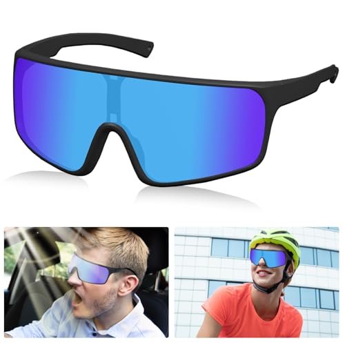 WIYETY Sonnenbrille Schnelle Brille Fahrradbrille: Radsportbrill mit Brillenetui, Sonnenbrille Herren Damen Sportbrille Rennrad Brille, Polarisierte UV-Schutzbrille für Outdoorsport Laufen (Lila) von WIYETY