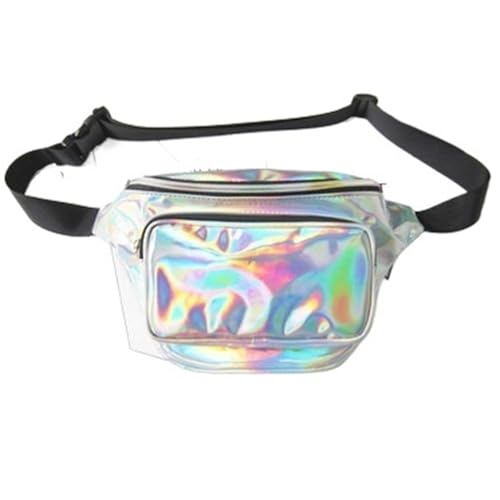 20 Stück Oberschenkeltaschen Gürteltasche for Frauen PU-Hüfttasche holografische Beintasche Leder for Damengürtel(Silver) von WJLYDM