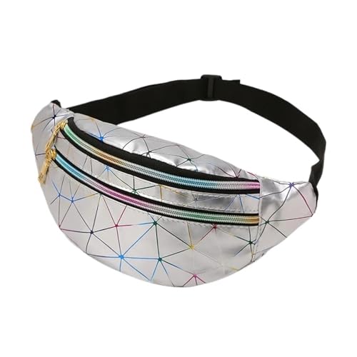 Holographische Fanny Pack Damen Gürteltasche Weibliche Taille Taschen Brust Handytasche Dame Banane Geldbörse Bauchtasche Niere(White) von WJLYDM