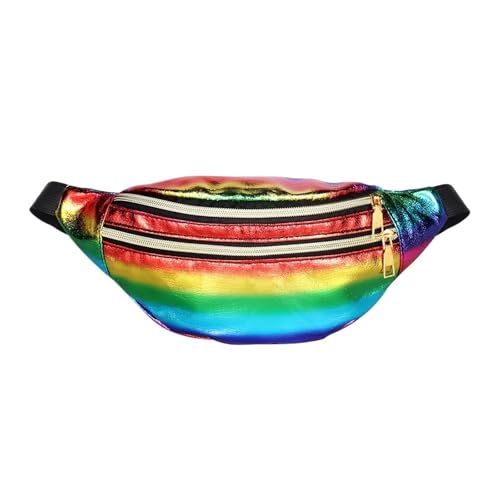 Taillentasche for Damen, Gürteltasche, Schultertasche, holografische Designer-Hüfttaschen, Party-Reise-Handytasche(Multicolor) von WJLYDM