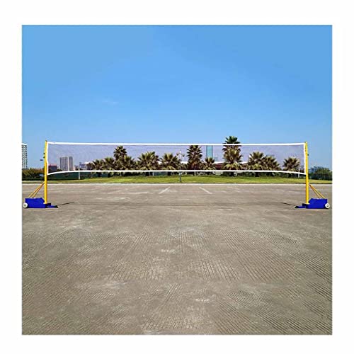 Volleyball-/Badmintonstangen mit Netz, tragbarer Volleyballnetzständer für den Außenbereich mit Rädern, wetterfester Stahl-Volleyball-/Badmintonpfosten (Farbe: Stil 1, Größe: 5–6,6 Fuß) von WJYLM