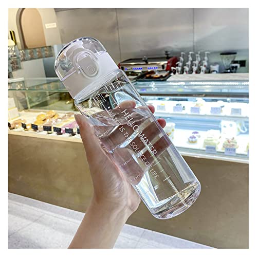 780 ml Kunststoff Wasserflasche zum Trinken tragbarer Sport Tee Kaffeetasse Küchenwerkzeuge Wasserflasche for Schule transparent Water Bottle (Capacity : 780ml, Color : A White) von WKXCTS